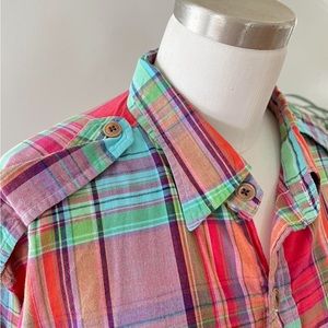 Polo by Ralph Lauren Madras Fun Multicolored Utility Button Down Shirt XL